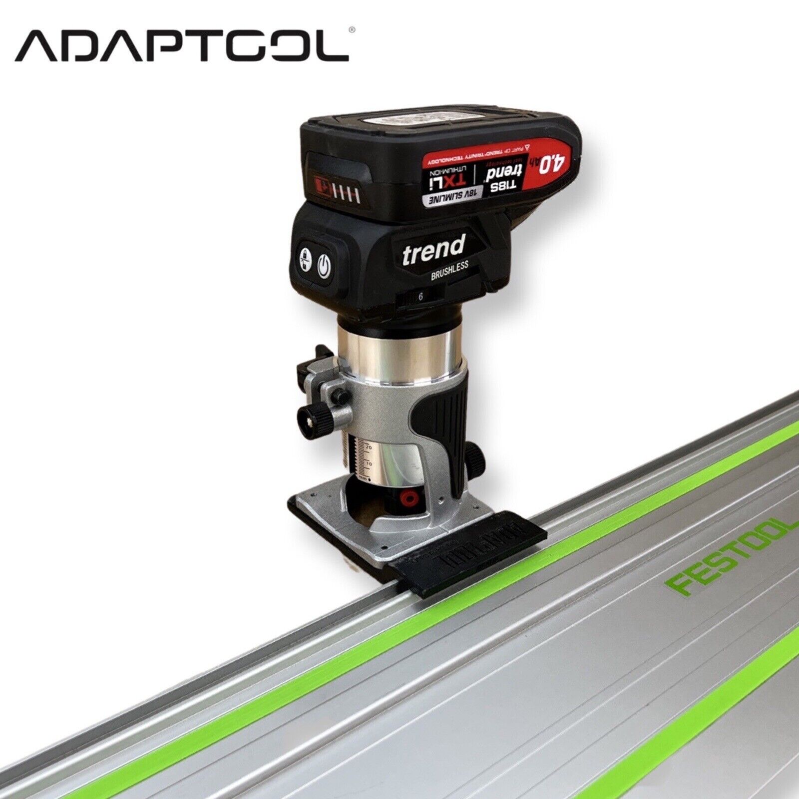 Trend T18S/R14K1 18v Router Guide Rail Adaptor To Festool Plunge saw t ...