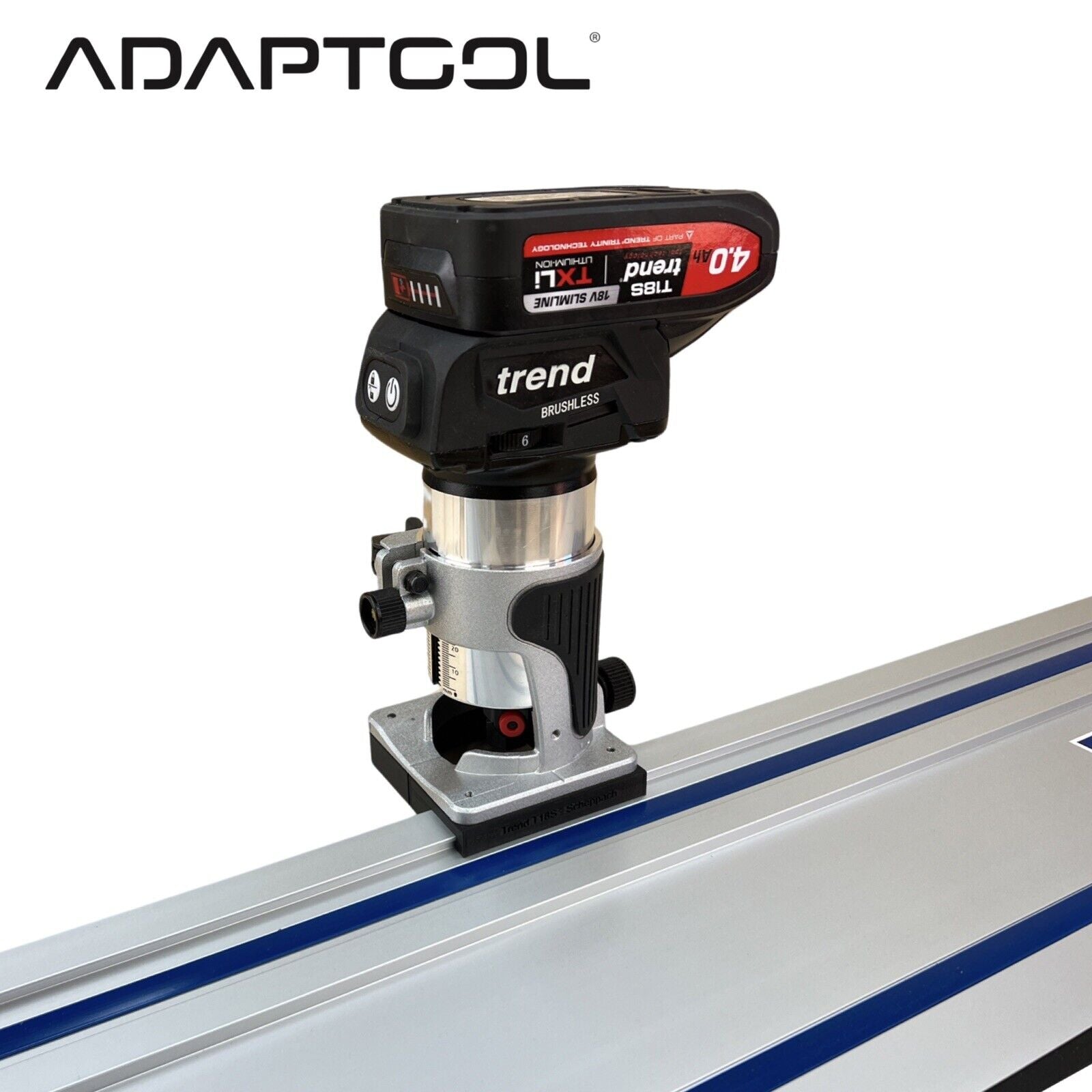 Trend T18S/R14K1 18v Router Guide Rail Adaptor To Scheppach Plunge Saw ...